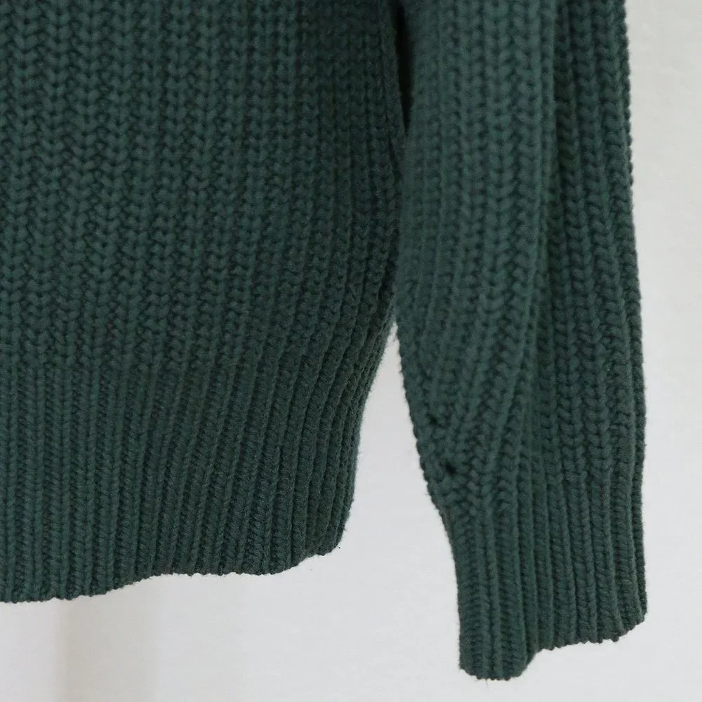 Free People Swim Too Deep Collar Longline Cardi Cardigan Hunter Green $158 XS - Picture 6 of 15